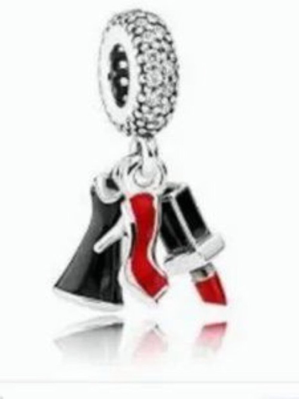 Pandora Red and Black Enamel High Heel & Bag Dangle Charm